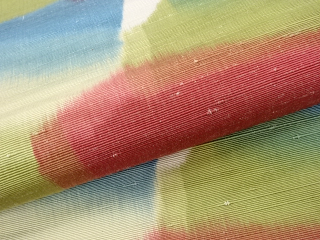  手織り紬抽象模様名古屋帯